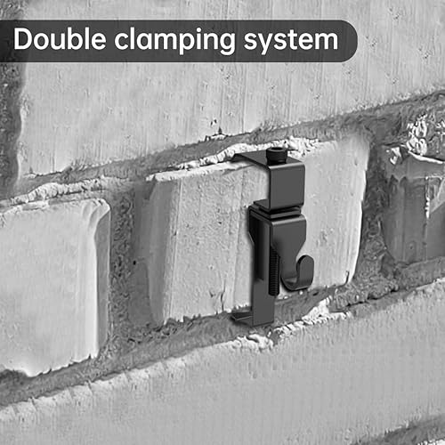 Miniatura 2 de GEZIDEA Brick Hanger,Brick Hooks,Brick Clips for Hanging Outdoor Pictures,No Drill,Holes,Nails or Screws,Stainless Steel,Black,6 Pack Hooks-BK-01