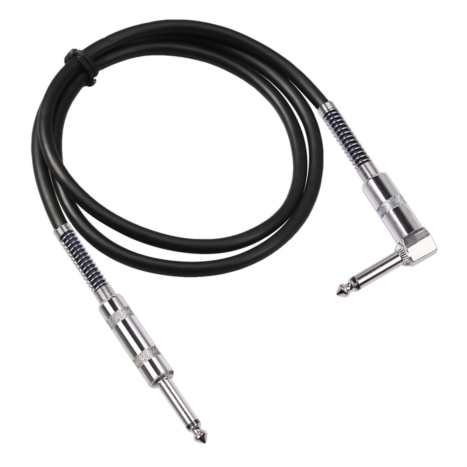 Cavo jack per chitarra elettrica e basso, Cavo for chitarra da 6,35 mm, dritto, a gomito, nichelato, schermato a doppio strato, nero, 1,8-10 m(10)