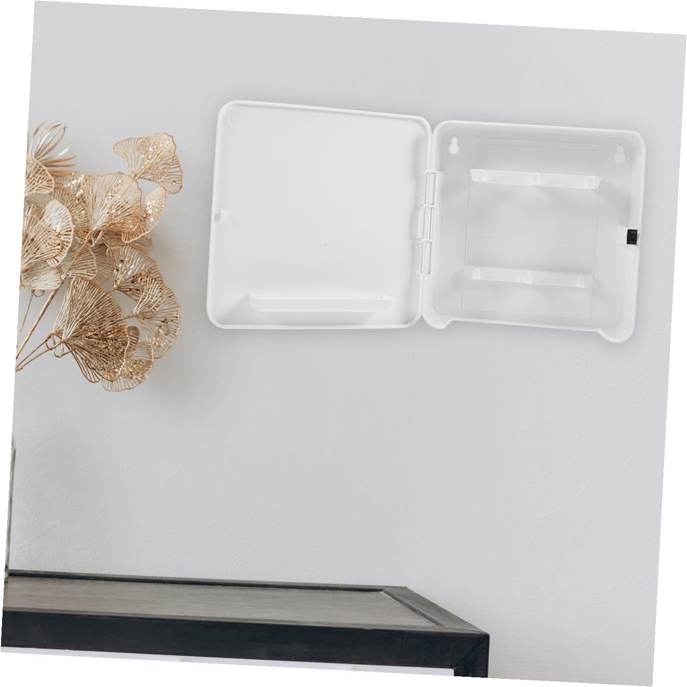 SHINEOFI Porta Llaves Magnético de Pared sin Taladro, Gancho para Puerta Trasera, Caja Organizadora de Plástico Color Claro, Compacto, para Entrada y Oficina, Estante Tapa para Llaves