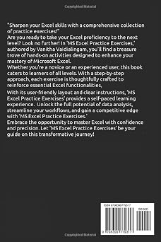 MS Excel Practice Exercises