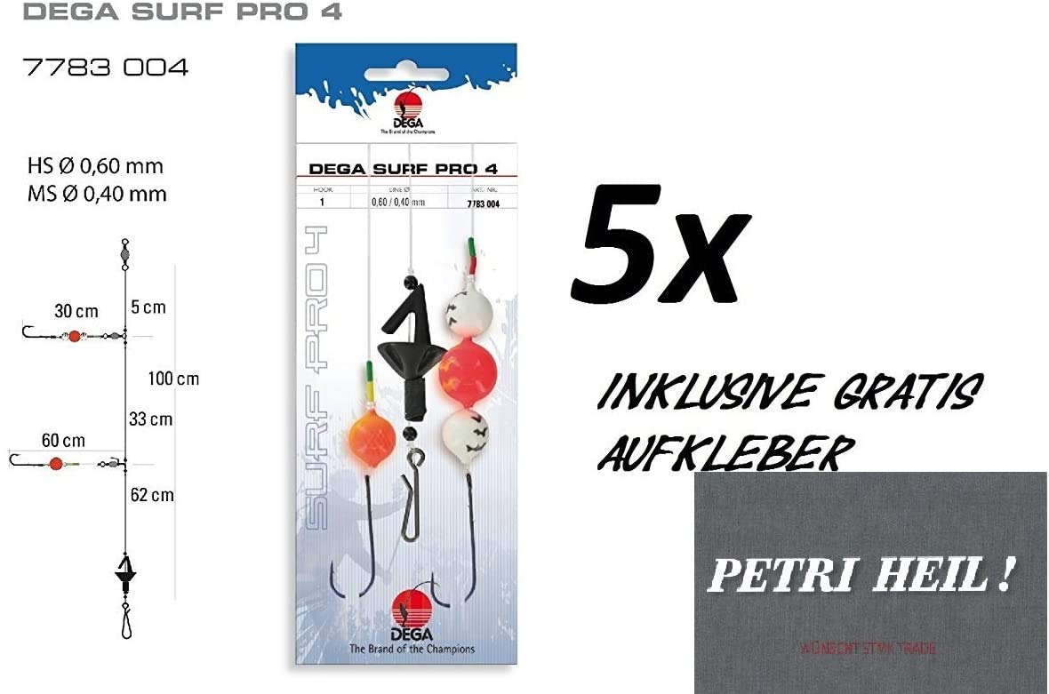 5 STÜCK BRANDUNGS-System, SURF-PRO Nr. 4, Set von Jenzi + gratis Petri HEIL Aufkleber