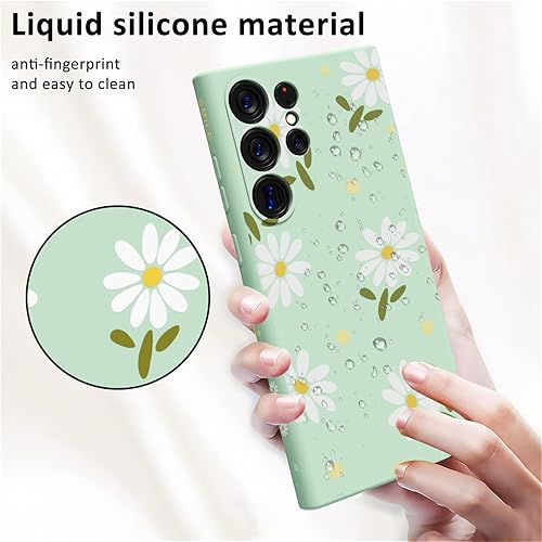 Miniatura 3 de MINSCOSE Funda compatible con Samsung Galaxy S23 Ultra, diseño moderno de flores de crisantemo, bonito color neón brillante, funda protectora