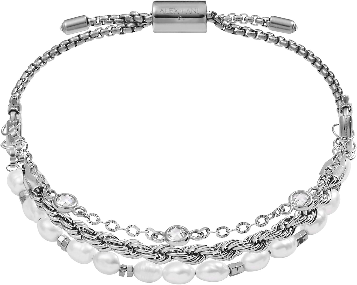 Alex and Ani Crystal + Pearl Stranded Bracelet Set