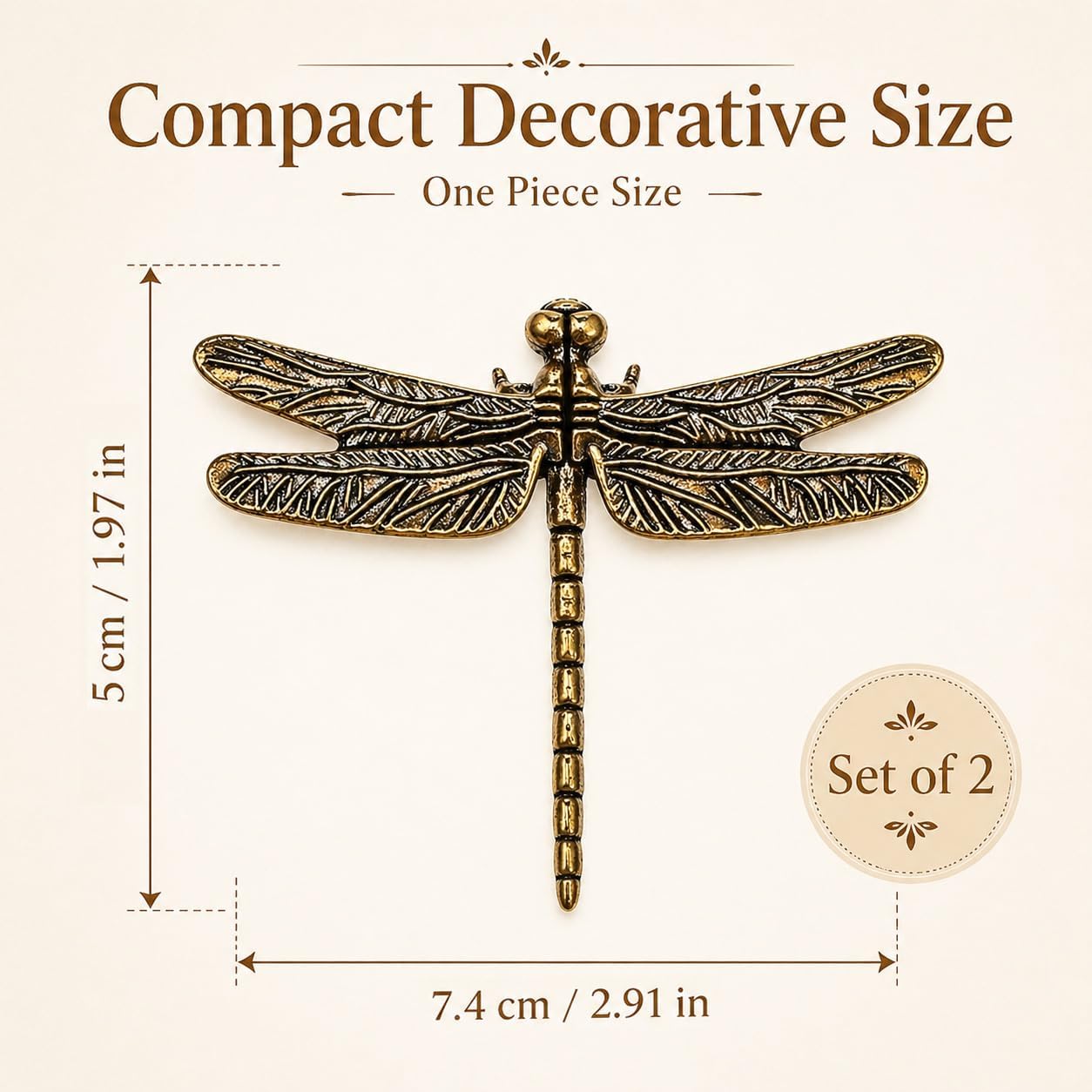 Copper Dragonfly Garden Decor Outdoor, Metal Dragonfly Wall Art Yard Lawn Ornament, Vintage Rustic Insect Sculpture for Patio Fence Porch Balcony, Sympathy Memorial Gift, Decorative Figurine