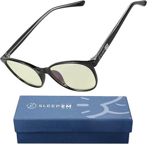 Vista 44 de 100% Blue Light Blocking Glasses - Better Sleep Anti Eye Strain Protection - Computer Gaming Women Men Negro (99% lente ámbar nocturna),d1