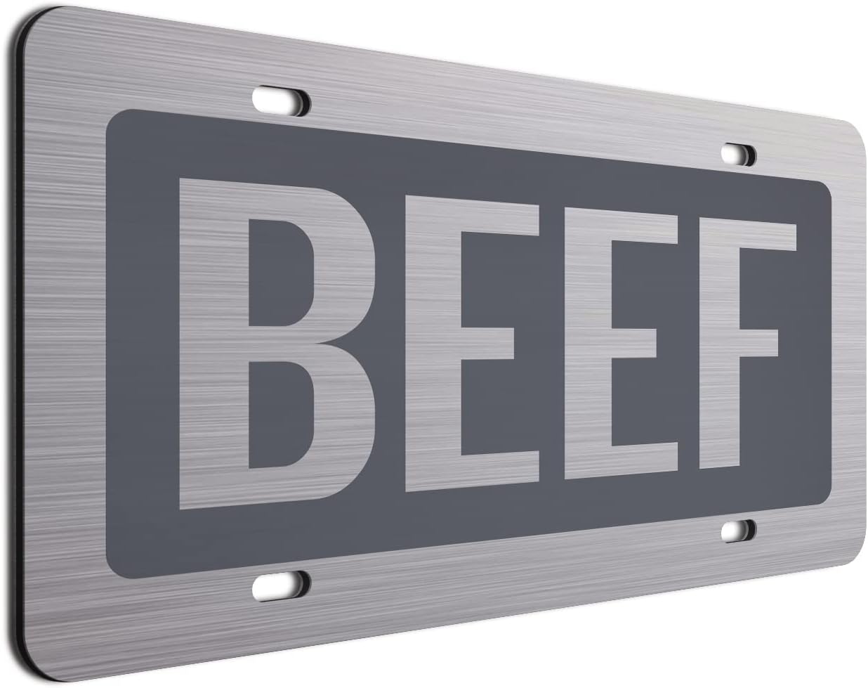 6" x 12" Novelty Pink Beef License Plate Universal Fit