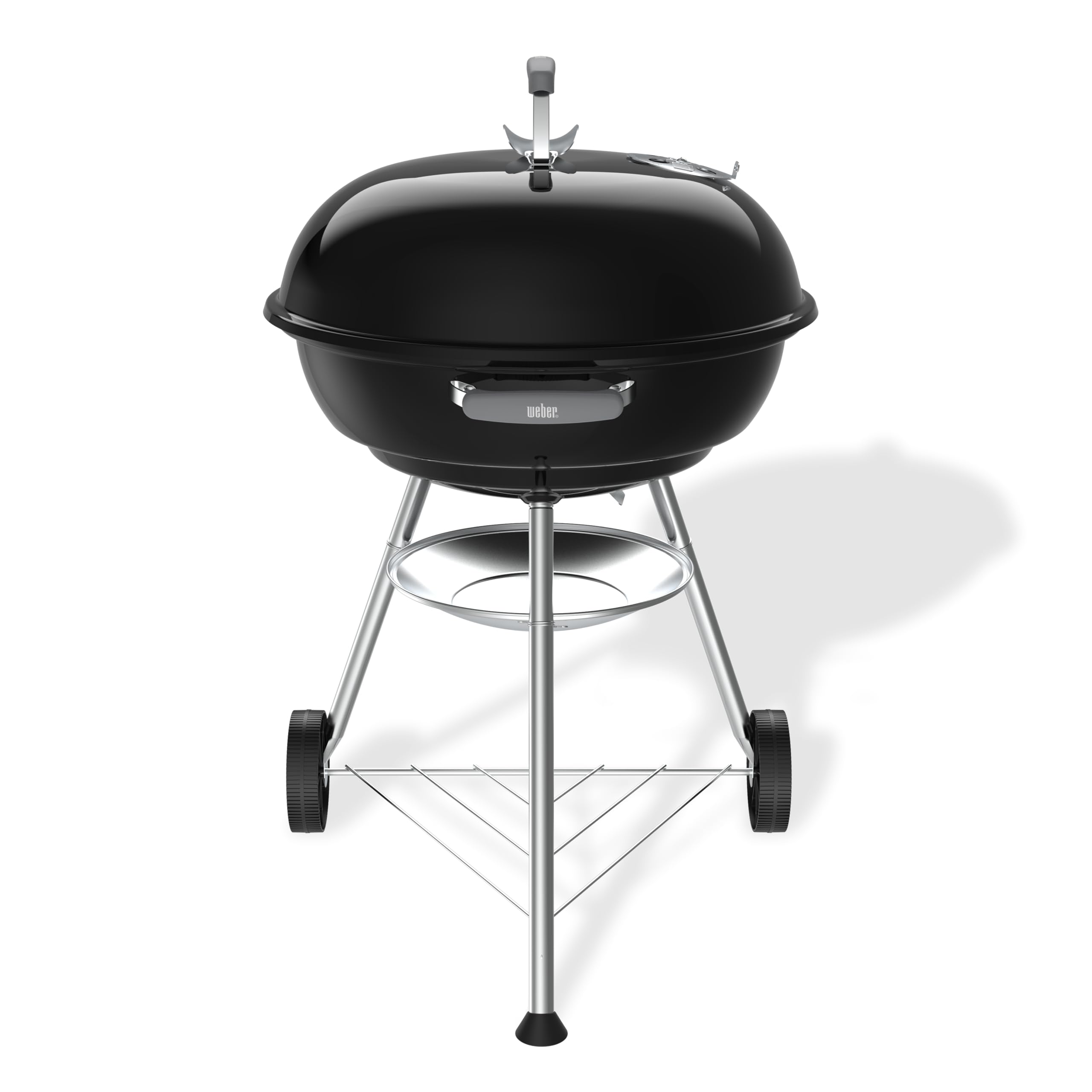 Weber Grill Węglowy Weber Compact Kettle (Wersja 2026), Trójnóg i Kółka, Odporny na Ciepło i Rdzę, Chromowany Ruszt Trójwarstwowy, 57 cm, Czarny