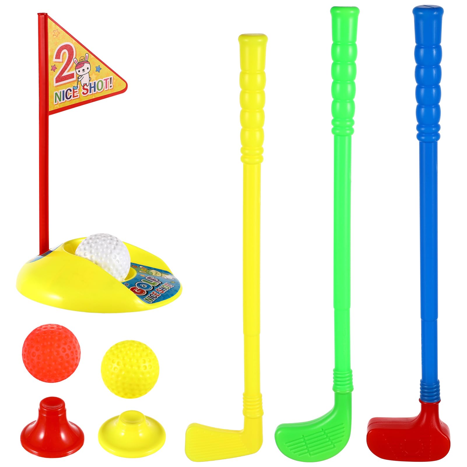 TOYANDONA Kids Golf Club Set Toddler Golf Clubs Plastic Funny Outside Early Educational Toys Ergonomic Handle Outdoor for Kids Toddlers Multicolor