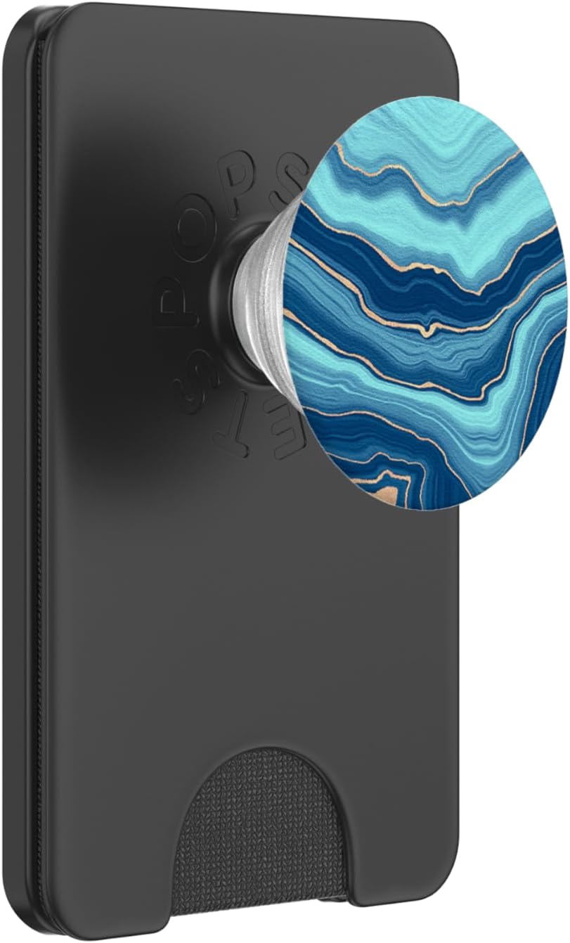 Elegant Ocean Blue Watercolor Abstract Swirl Pattern PopSockets PopGrip: Swappable Grip for Phones & Tablets PopSockets PopWallet for MagSafe