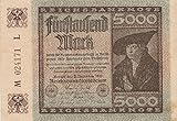  Deutsches Reich Rosenbg: 80a, Wasserzeichen Hakensterne bankfrisch (I) 1922 5.000 Mark (Banknoten für Sammler)