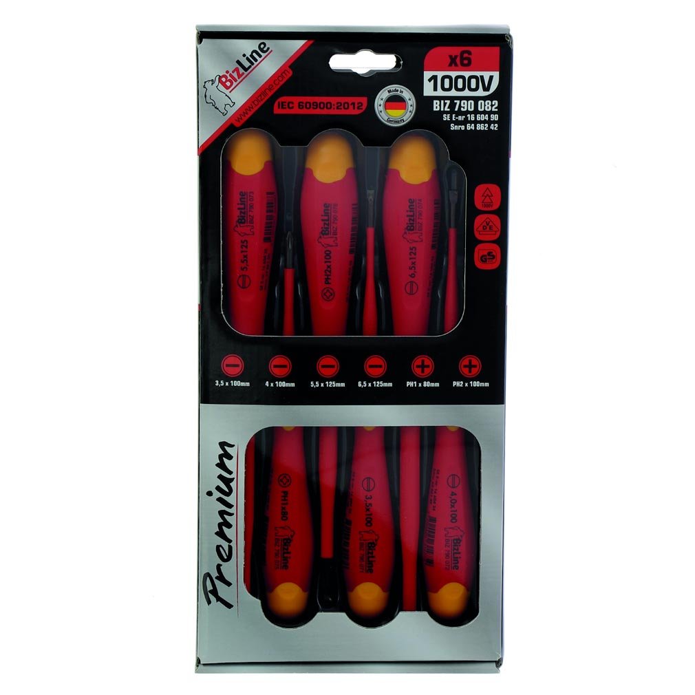 kit de 6 tournevis - isolées 1000v - i-slim - plat et ph - bizline 790082