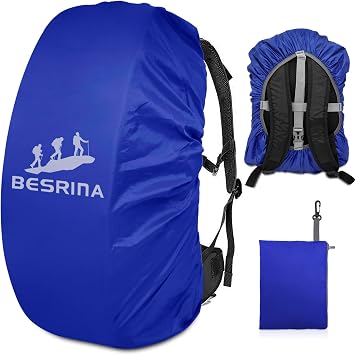 Backpack Rain Cover 15-90L,Upgraded Non-Slip Cross Buckle Strap & Reflective Waterproof Rucksack Cover for Hiking Camping Traveling Cycling