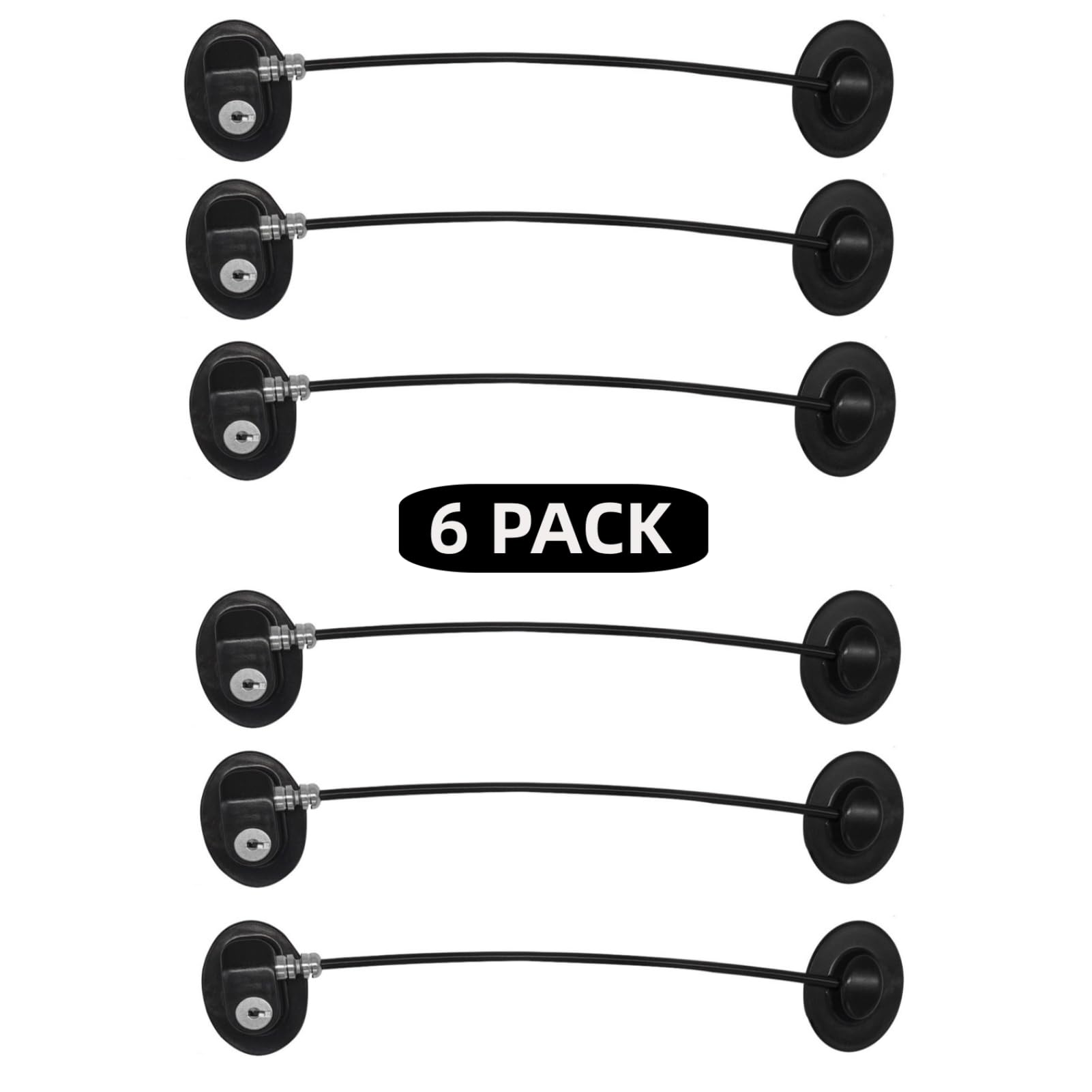 Refrigerator Door Lock, File Drawer Lock, Freezer Door Lock and Child Safety Cabinet Lock by REZIPO Black (6)