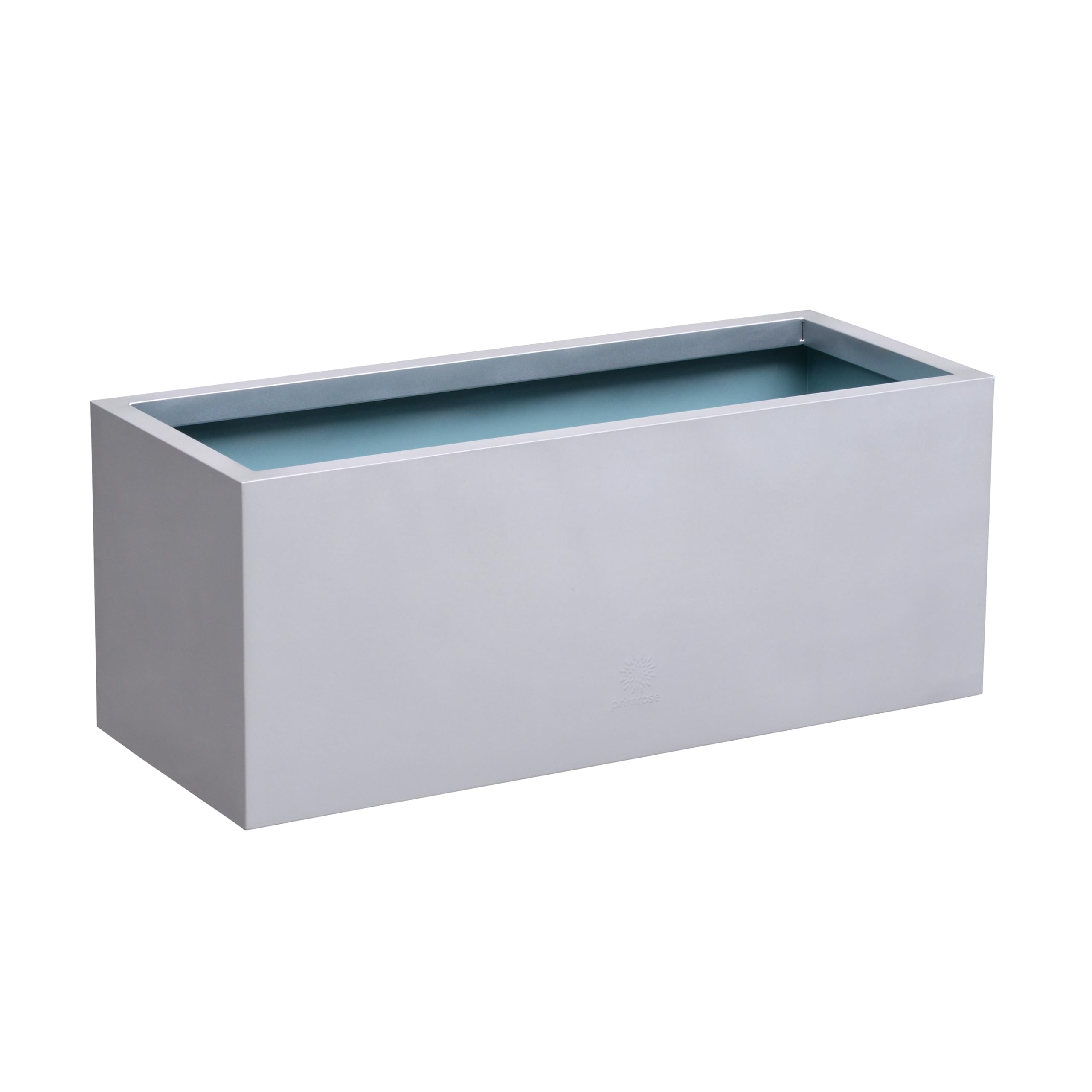Primrose Zinc Galvanised Planter Rectangular Silver Outdoor Trough Planter Small 70cm x 24cm (27in x 9.4in)