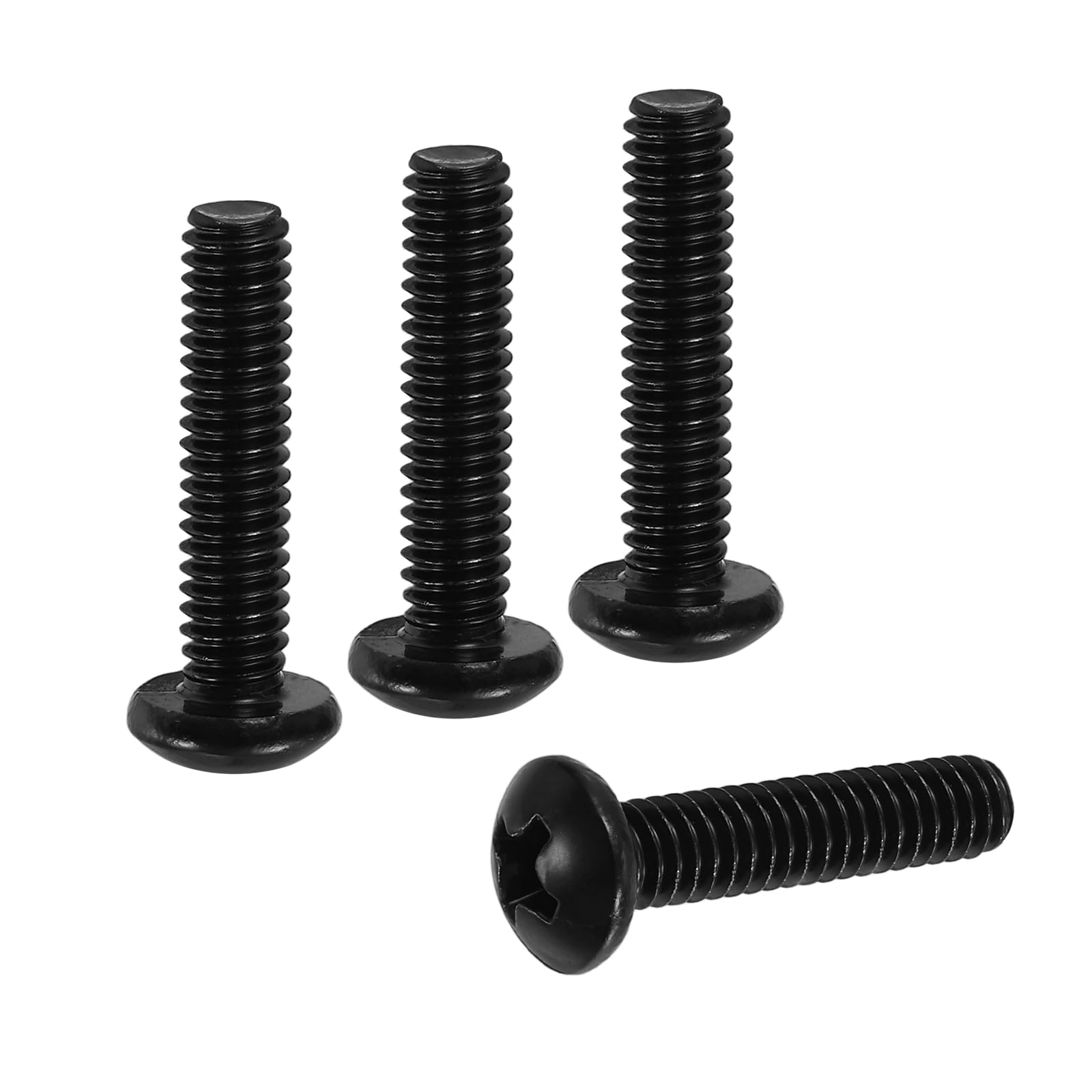 PATIKIL #8-32 x 3/4" Pan Head Machine Screws, 100 Pcs 304 Stainless Steel Round Head Screws for Cabinet Drawer Knob Pull Handle, Phillips Drive, Fully Threaded, Black Oxidation