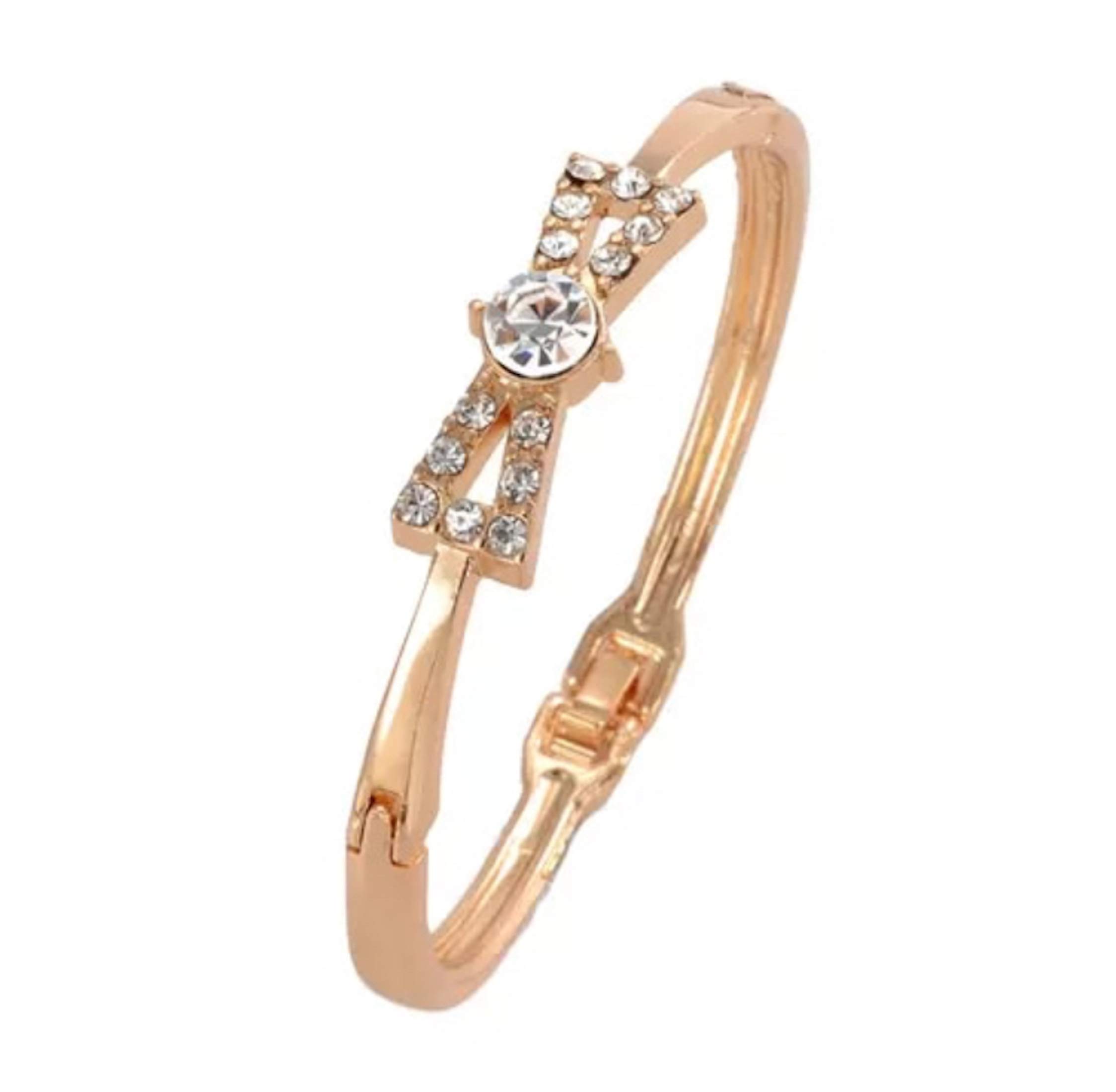 Rose Gold Plated Chain Bracelet for Women Ladies AAA Cubic Zircon Crystal Jewelry Kadaa (Design 6), One Size, Gold Plated