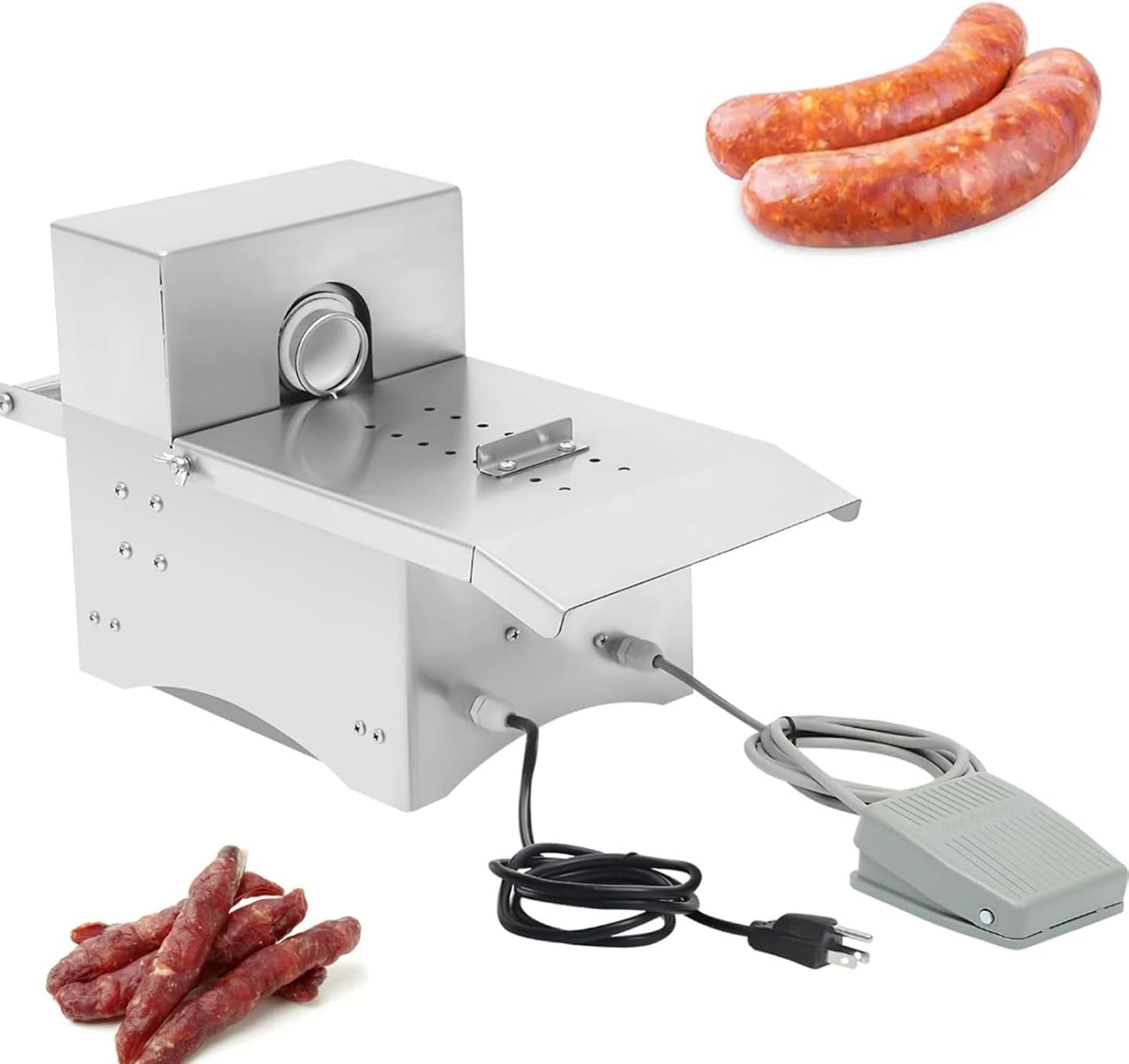Stainless Steel Electric Sausage Knotting Machine, Food Processing for Quantitative Knotting Casing Closure, Commercial Linker, Metal Gears, 2 Modes, Max Diameter 5cm