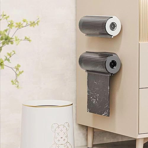 Miniatura 5 de Caja de almacenamiento de bolsas de basura, dispensador de bolsas de basura para cocina, baño, soporte para bolsas de comestibles montado en la