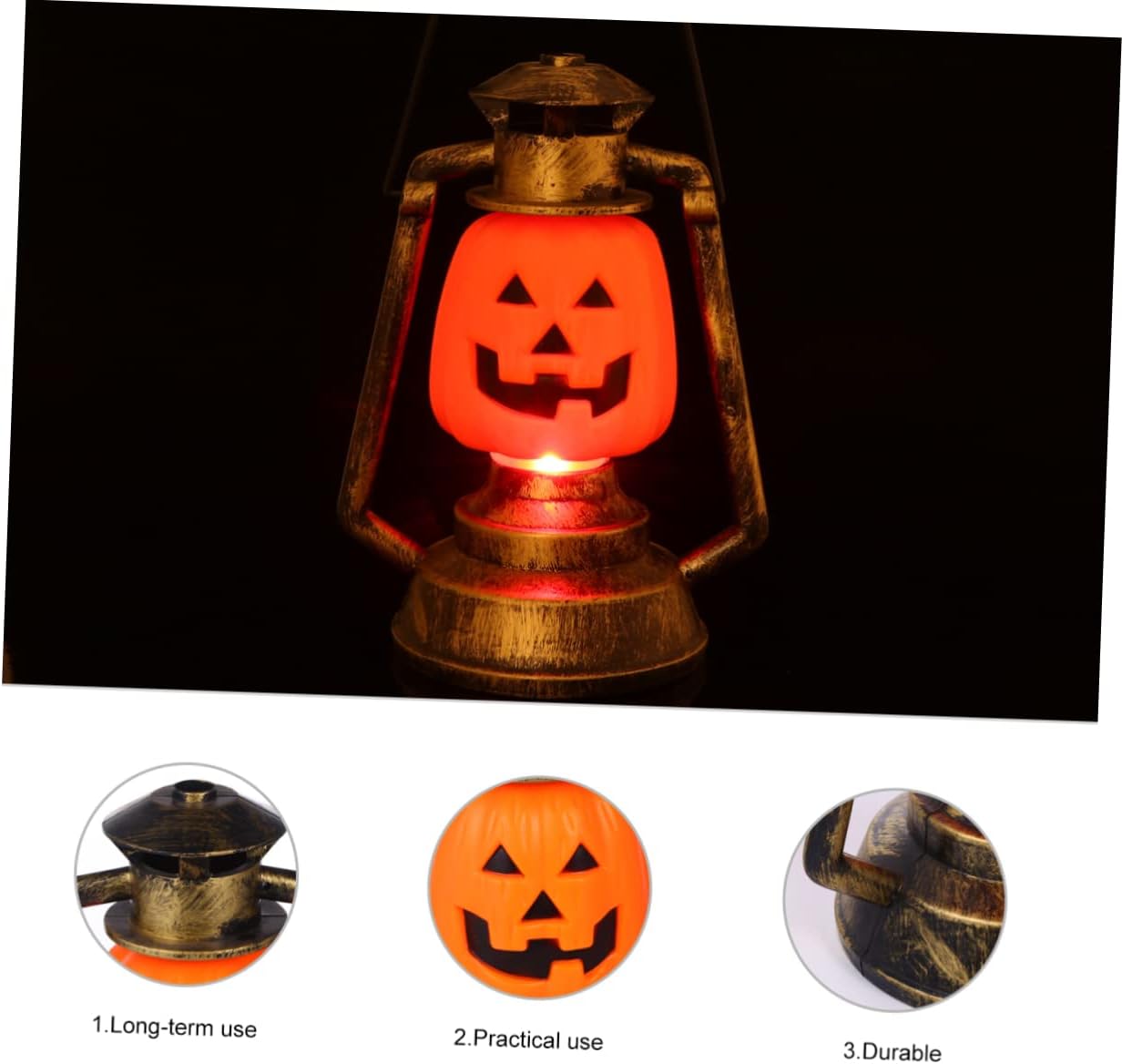 1pc Halloween Themed Pumpkin Lamp Decorative Kerosene Lantern for Use Material Sturdy Design for Home Bar Shop Decoration