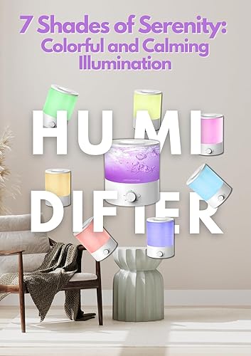 Miniatura 2 de MegaWise Humidificadores de niebla fría para bebés, dormitorio, guardería, hogar y oficina, vaporizador ultrasónico súper silencioso, recarga