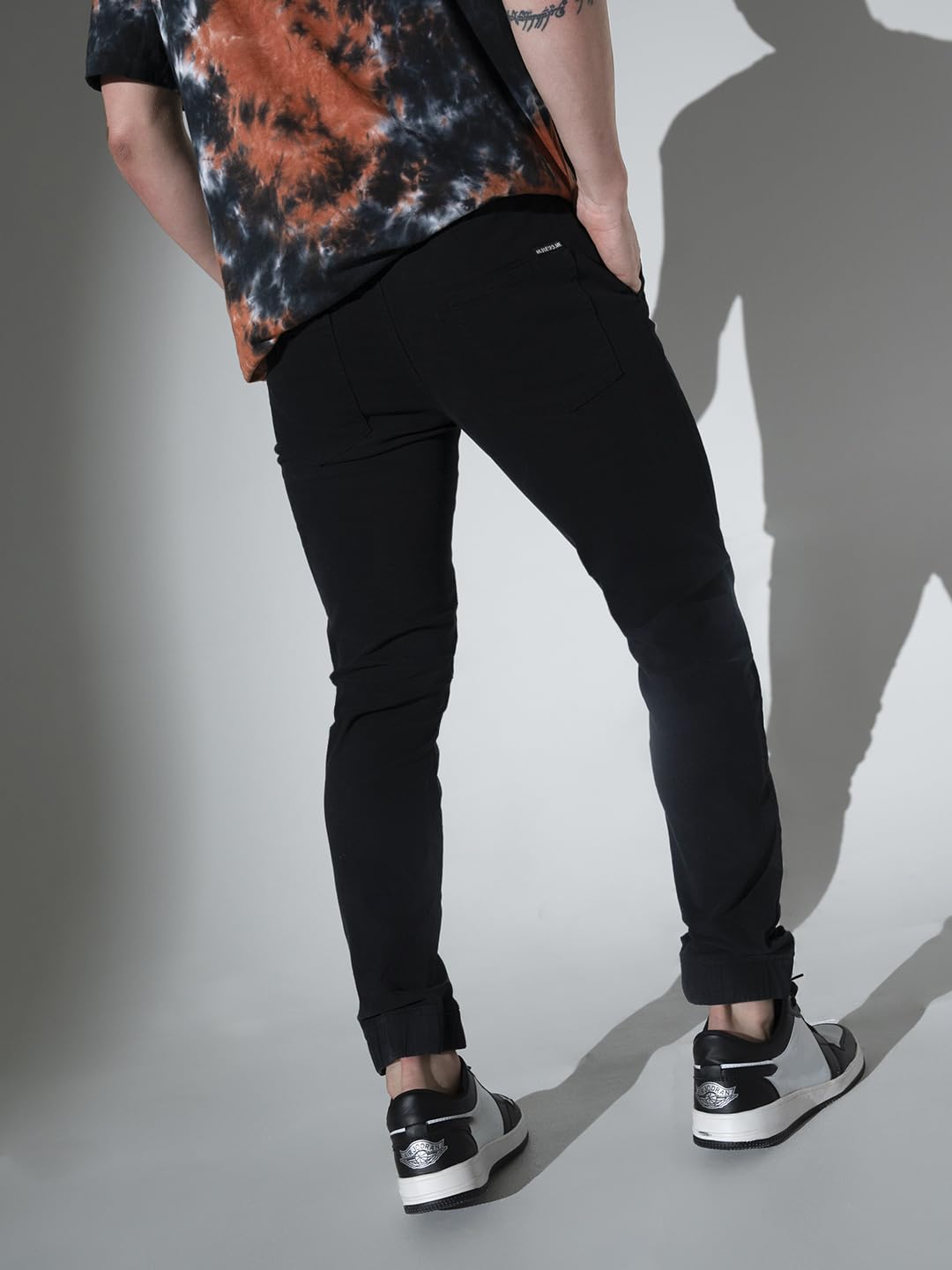 Hubberholme Męski szary Regular Smart Joggers HHMWTS001_GR