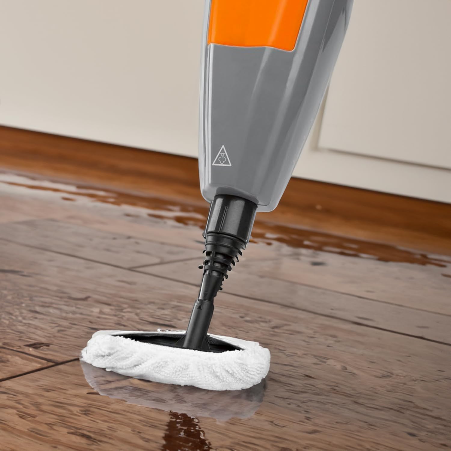 Balai Vapeur 1500W Avec 9 Accessoires - Nettoyage Tapis Et Sols Durs, Réservoir 0,3L - Design Gris/orange