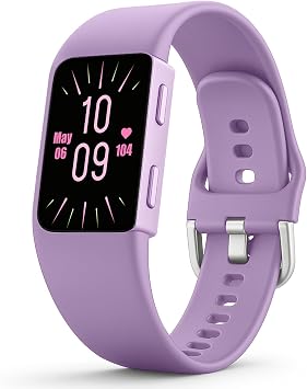 FITVII Fitness Tracker, Slim AMOLED Fitness Watch 2025 with 24/7 Heart Rate, Blood Pressure, Blood Oxygen, Stress Monitor, Step Calorie Counter, IP68 Waterproof Smart Watch for Women Men