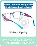 LianSan Safety Glasses Over Eyeglasses for Women - Anti-Fog Goggles Fit Over Prescription Eyewear for ANSI Z87.1 Certified