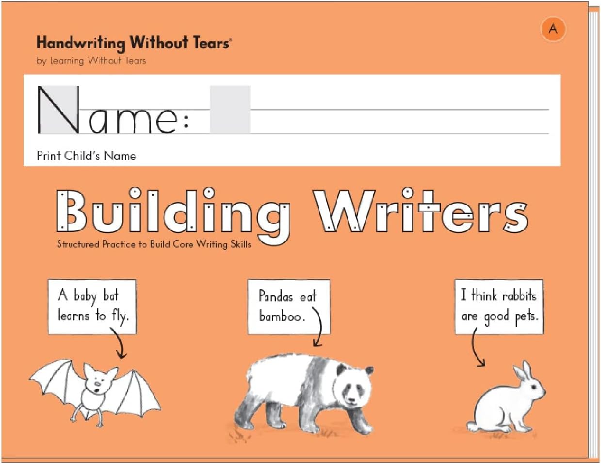 Learning Without Tears, Building Writers A, Student Edition, Age 5+, Kindergarten+, Handwriting Without Tears, Narrative, Information & Opinion Writing, Fluency, School & Home, Tutoring