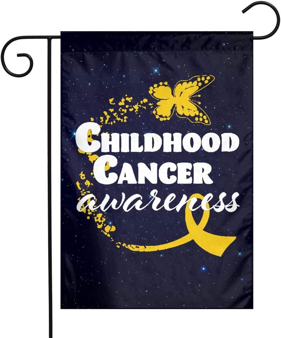 Childhood Cancer Awareness Butterfly Ribbon Printed Demonstration Garden Flags