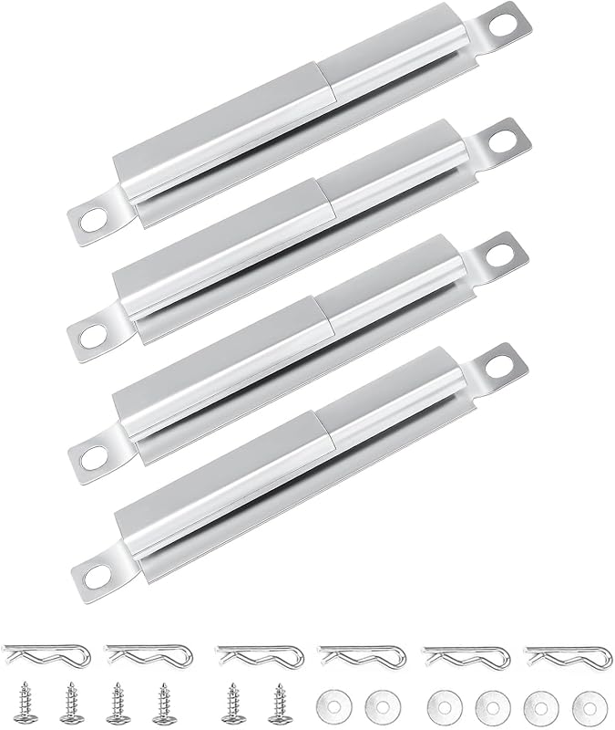 Paquete de 4 tubos de transporte universales para parrilla de gas Char-Broil | Acero inoxidable 304, universal para parrillas de 4 a 5 quemadores (Charbroil/Nexgrill), fácil instalación, longitud ajustable