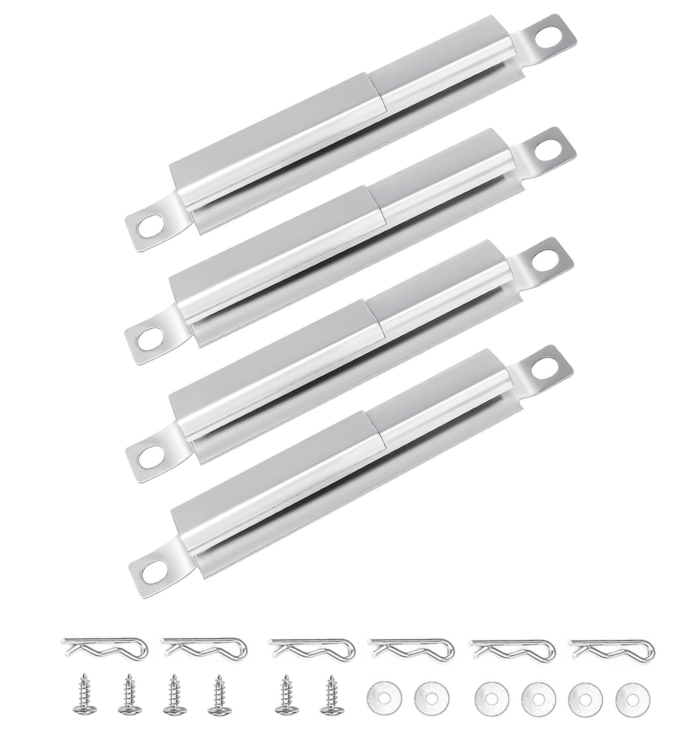 Hisencn 4 Pack 304 Stainless Steel Carryover Tubes - Universal Gas Grill Crossover Tube Replacement for Charbroil Performance/Advantage, Nexgrill 5-Burner & Most 4-5 Burner Grills