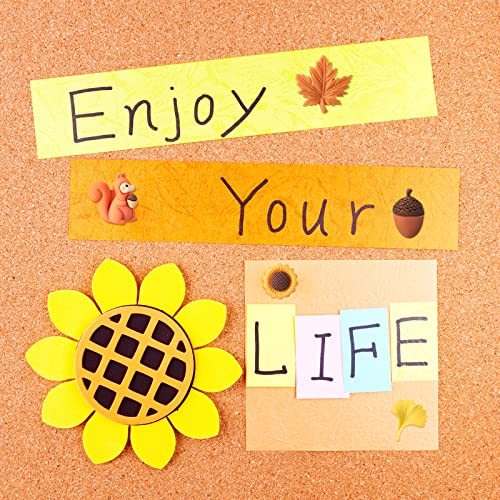 45 Pcs Cute Push Pins Decorative Thumb Tacks Fall Autumn Push Pins Sunflower Maple Leaves Pine Cones Pumpkin Thumbtacks For Cork Board Bulletin Board Photo Wall Map Office School Supplies #TOP4
