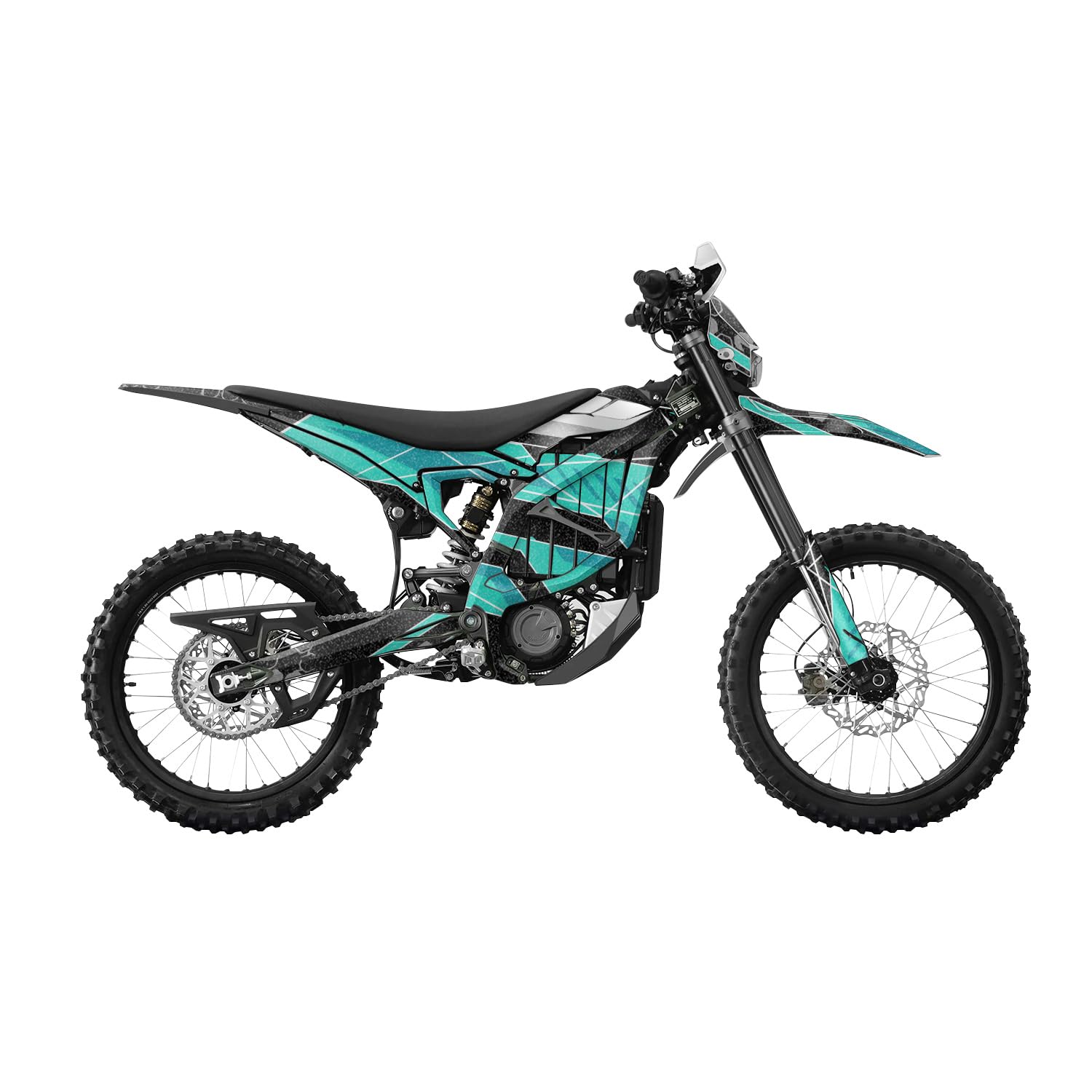 Glossy Glitter Surron Ultra Bee Graphics Kit Wrap - Racing Chaos Cyan - Sur-Ron Skin - Premium 3M Vinyl Protective Wrap Decal Cover - Easy to Apply | Crafted in The USA by MightySkins