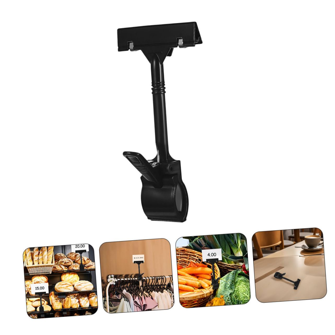 20 Pezzi Clip per Cartellini in Plastica Stabile e Ruotabile Supporto Segnaletica per Esposizione Prezzi in Negozi e Supermercati