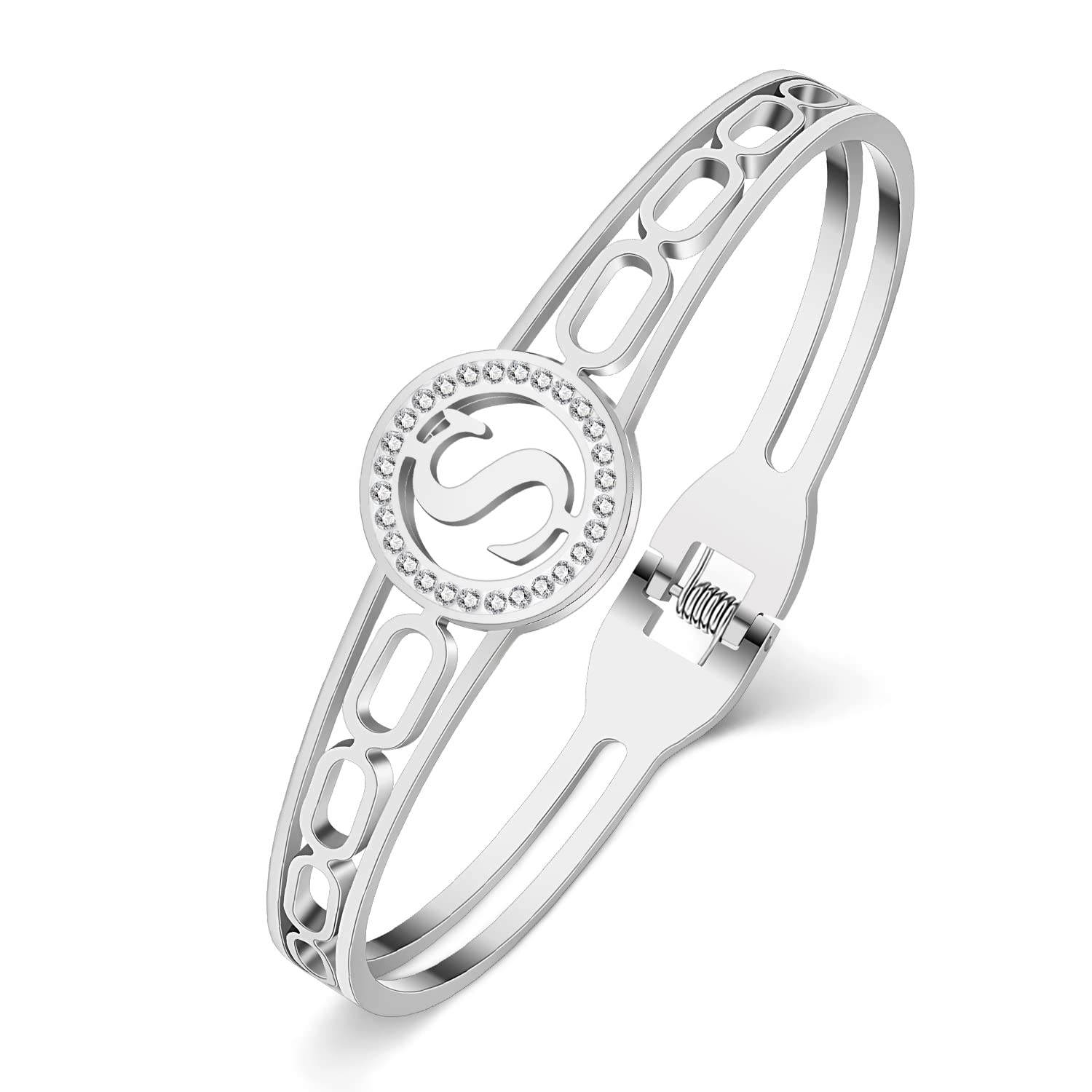 DOWAY Edelstahl Gold Silber Plattiert Armreif Armband für Da