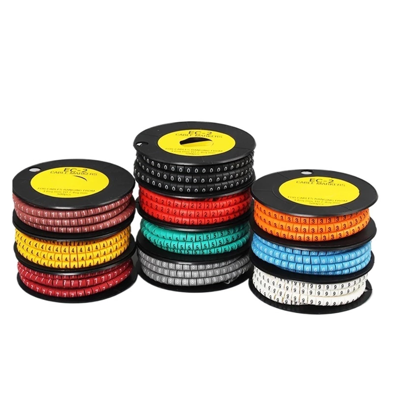 Wdsbznb 0 (1000Pcs) Cable Tags 1000Pcs Ec-0/1/2/3 Cable Wire Markers 0-9 A-Z Colored Numbers Letters For 0.75-35Mm²(,Ec-0-1.5)