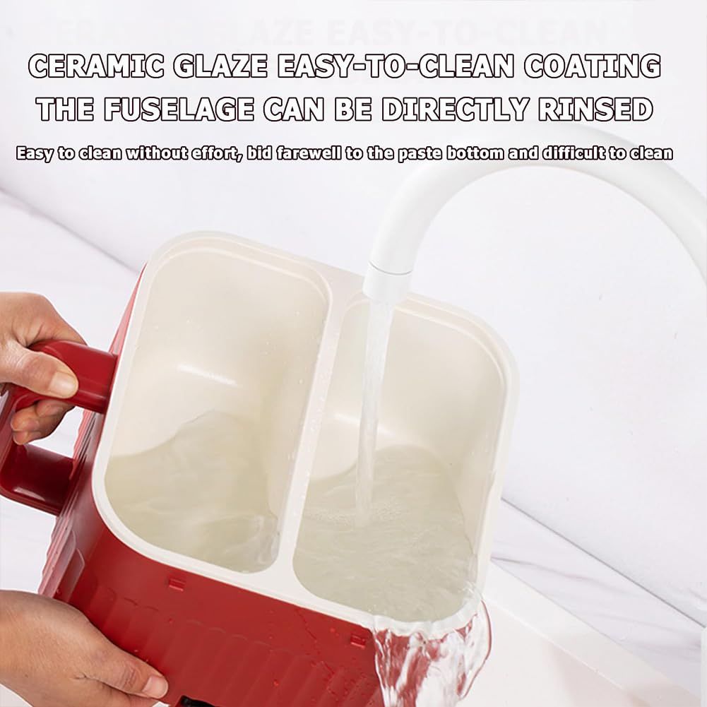 Urządzenie do gotowania ryżu z podwójnym garnkiem 3 l, podwójne niezależne sterowanie, 9 funkcji gotowania, nieprzywierająca wyściółka z glazurą ceramiczną, duszenie mikrociśnieniowe