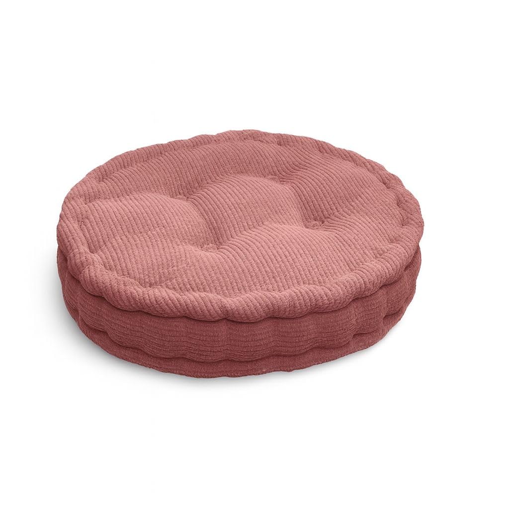 Soodie&Zuzu's Pack of 4 Booster Cushion Round Seat Pad 45x10cm, Thick 10cm Dining Chair & Armchair Cushion for Home, Office, Garden - Pain Relief Seat Pad for Elderly, Soft Polyester Cover (Blush)