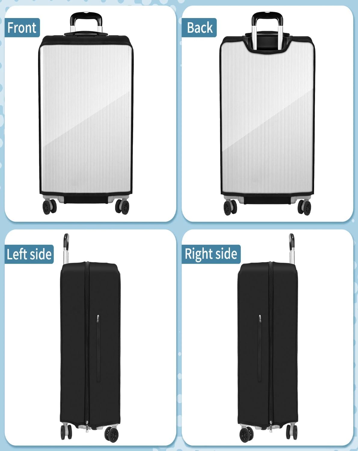 Yotako Upgraded Double Zippered Transparent PVC Suitcase Cover, No Disassembly Required Clear Luggage Protector for Suitcase Luggage Protector Cover 28'' - Image 7