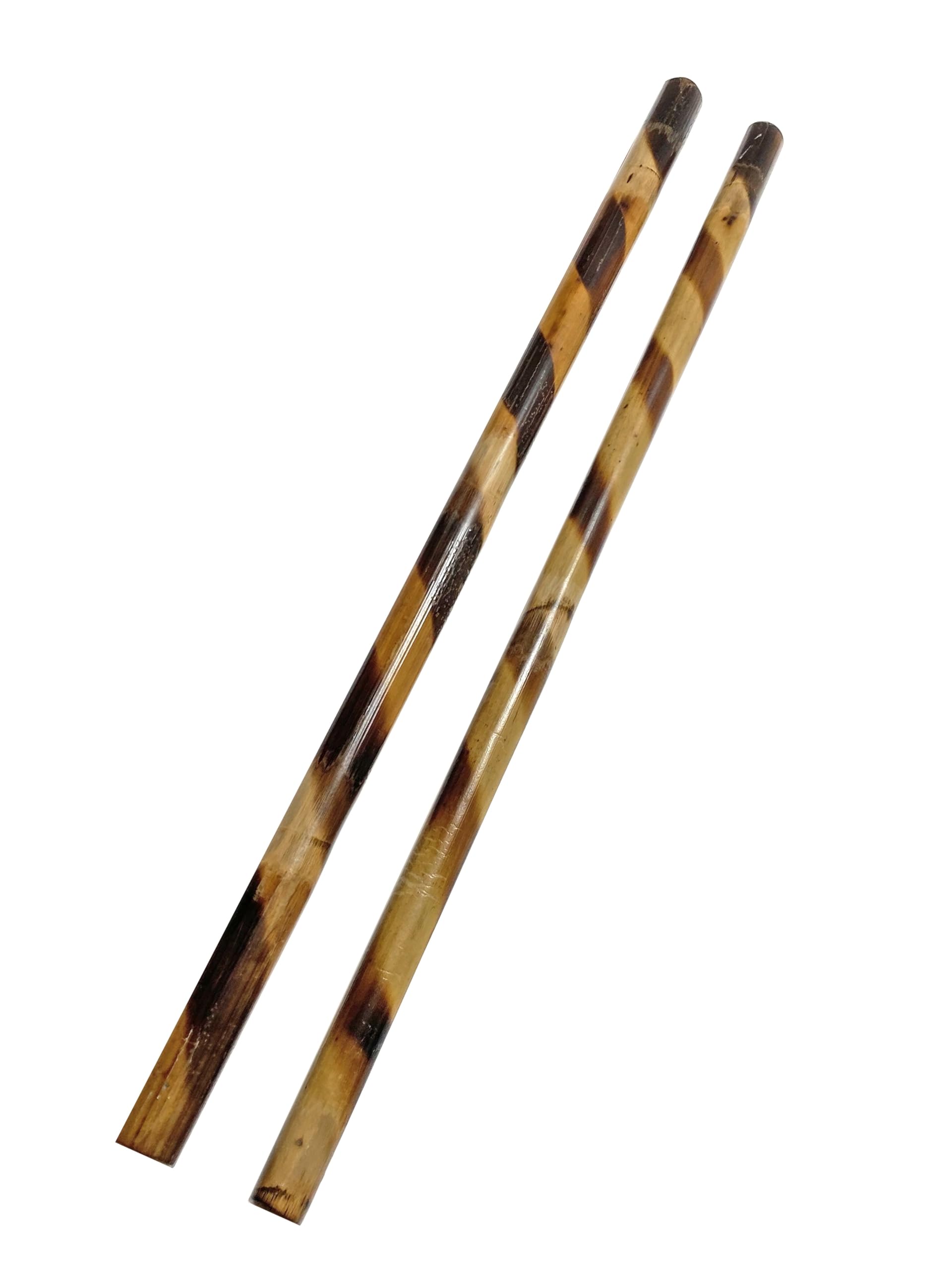 Escrima Stock - Rattan Trainingsstick 65 cm - Brandmuster Spirale - Holz Kurzstock Arnis Kali Kampfsport