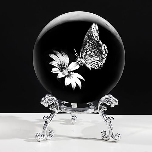 Miniatura 9 de Esfera de cristal de tortuga marina 3D con soporte grabado con láser, esfera de vidrio, pisapapeles, decoración de tortuga marina, regalo Tortuga
