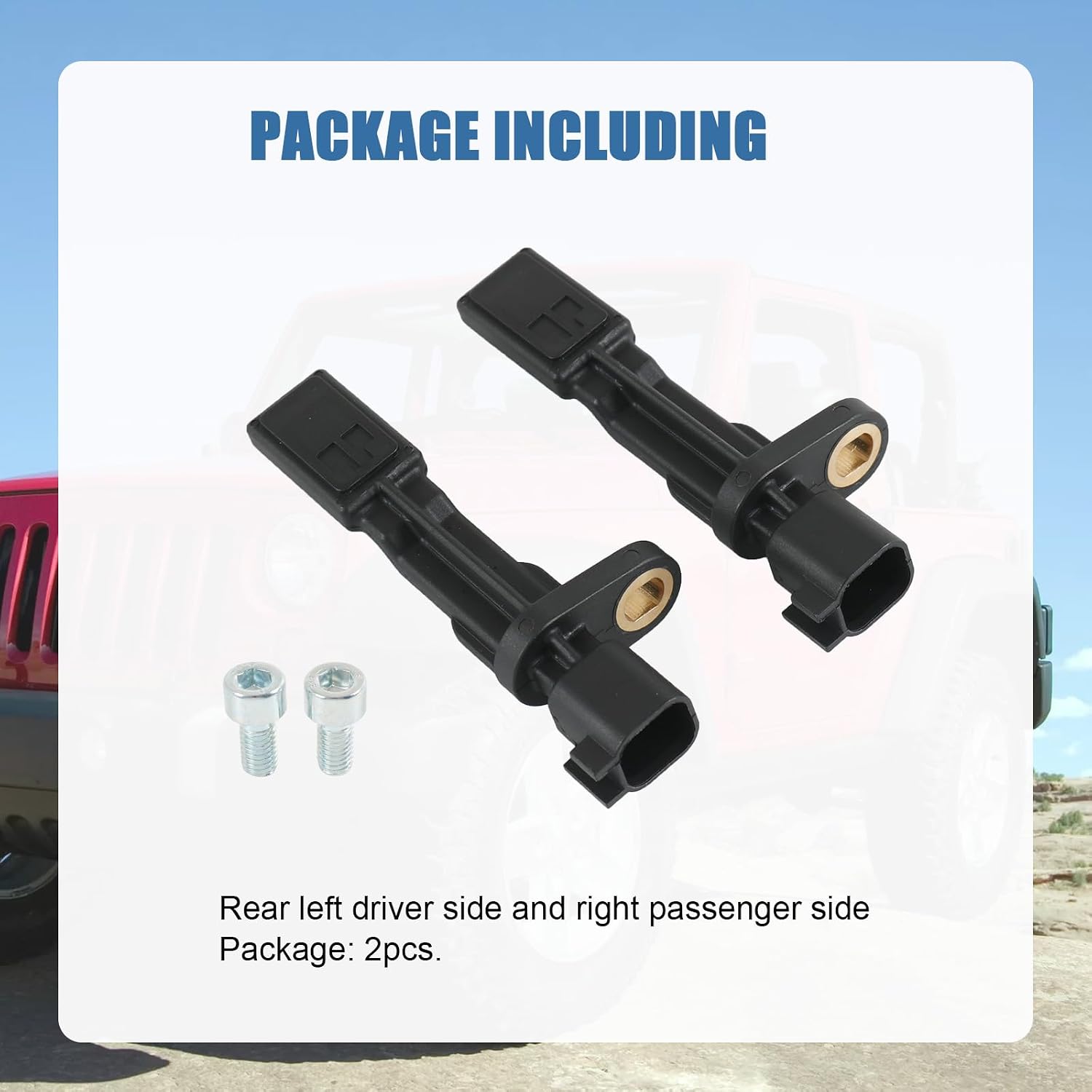 Rear ABS Wheel Speed Sensor Left & Right Replacement for Jeep Wrangler 2007-2017, Liberty 2008-2012, Dodge Nitro 2007-2011 Driver and Passenger Side 2pcs ALS1932 52125003AB