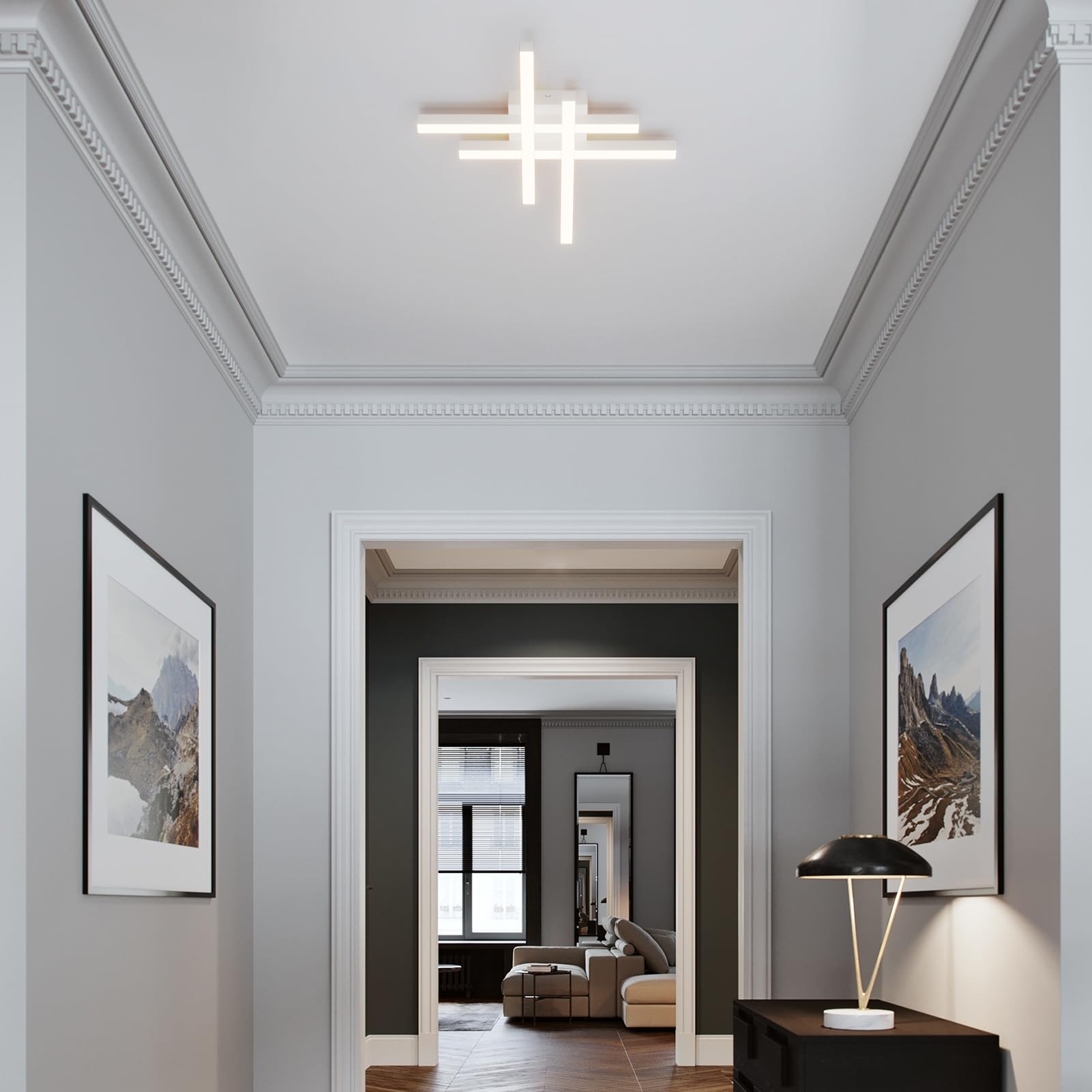 Klighten Plafoniera LED 35W Dimmerabile Con Telecomando - Design Quadrato 3000K-6000K Per Soggiorno - 6