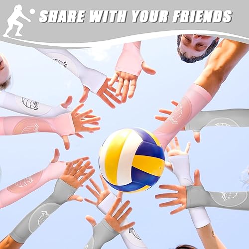 Miniatura 7 de Yinder 3 pares de mangas de voleibol para brazos, almohadillas de entrenamiento para golpear la muñeca con almohadillas de protección y agujero para