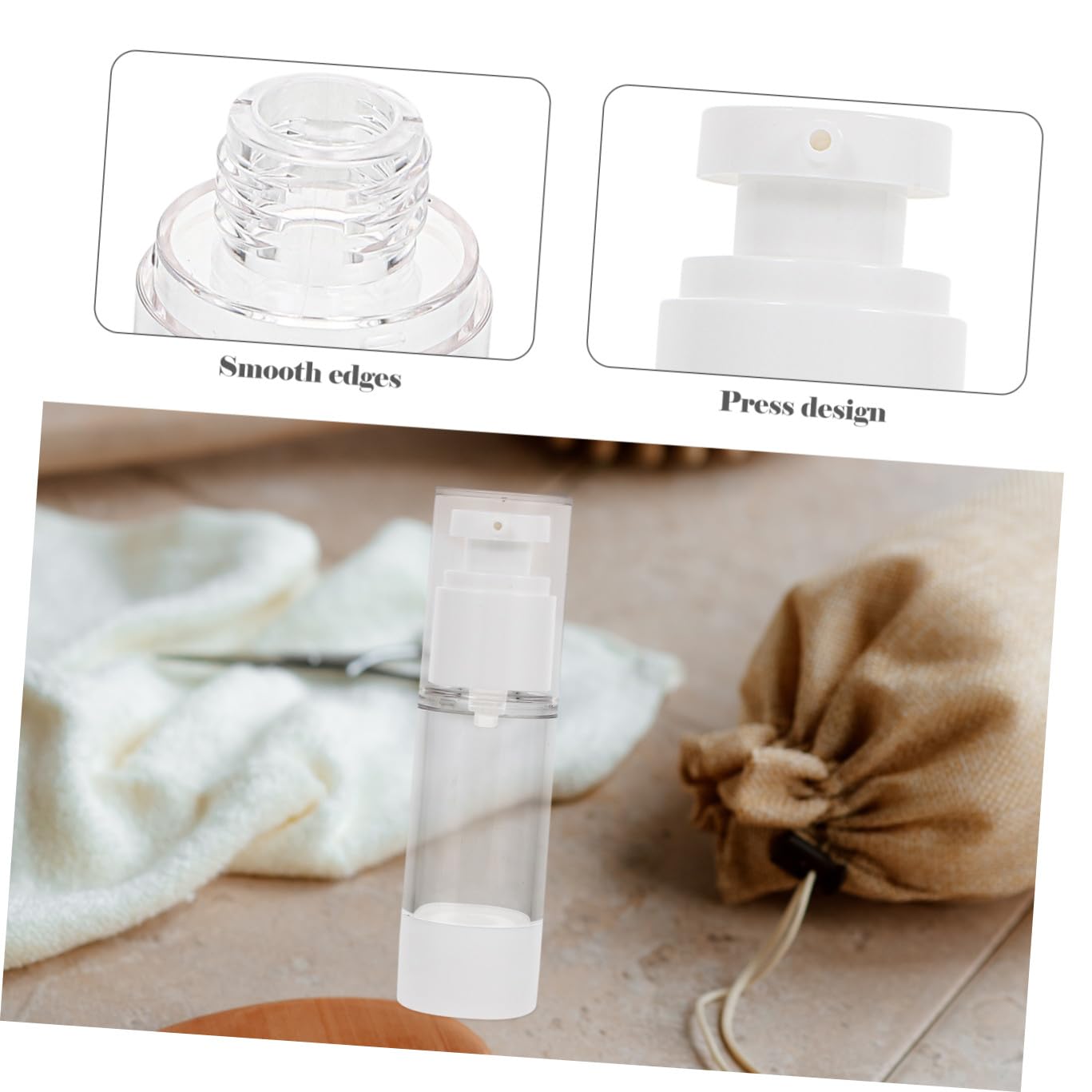 WOONEKY 10pezzi Bottiglie Da Viaggio Per Lozioni Dispenser Vacuum Impermeabili Per Cosmetici e Saponi Per Uso Quotidiano e Viaggi
