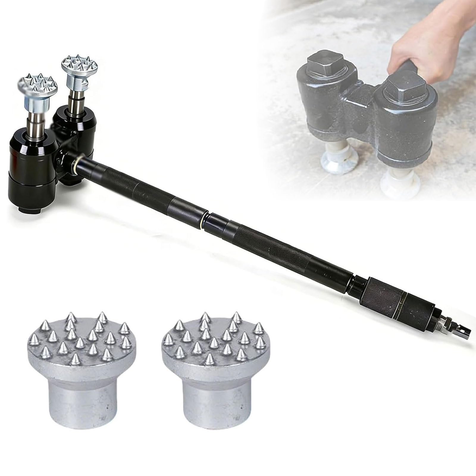 Martillo neumático de doble cabeza, alta frecuencia de impacto para textura de piedra y superficie de lichi