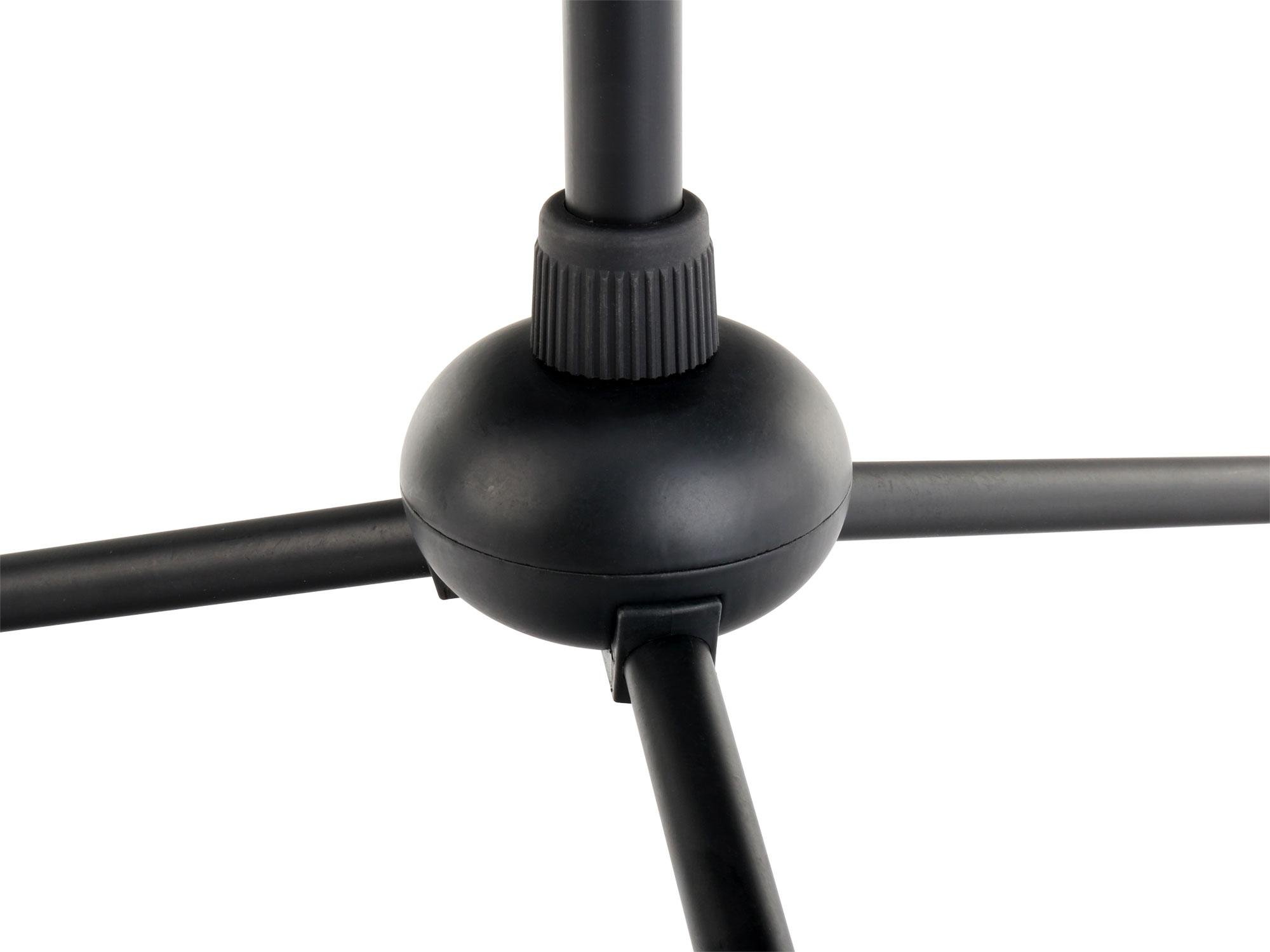 Soporte de Micrófono Pronomic MS-250 de Una Mano, Color: negro, Peso: 1 | Trípode para micrófono de cantante, Rosca 5/8" (según el micrófono usado recomendamos un adaptador a 3/8"), 8 kg
