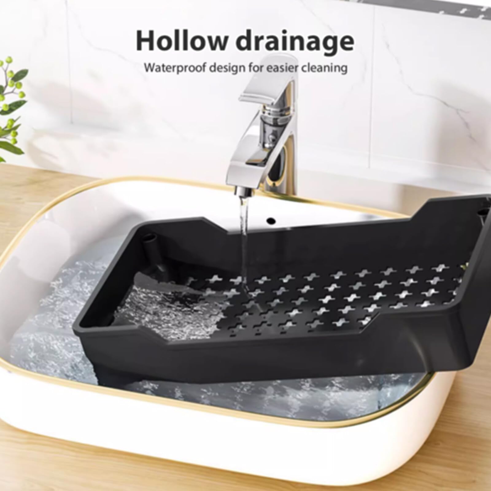 Carrito de 3 niveles con ruedas para ahorrar espacio, para cocina y baño, estantería de plástico versátil para lavandería, dormitorio y más (negro)