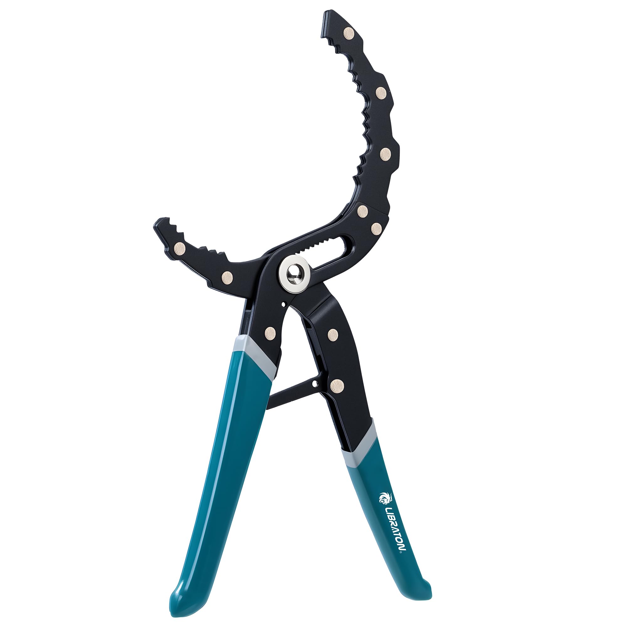 LIBRATON Ölfilter-Schlüssel, 30 CM (12-Zoll) Ölfilter-Werkzeug, Schnell Verstellbares Ölfilter-Zange mit Federstruktur (60-120mm Öffnung), Einhandbedienung, für Autos, Motorräder und LKWs